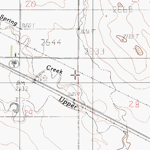 Topographic Map of Spring Creek, MT