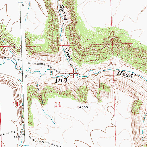 Topographic Map of Spring Creek, MT