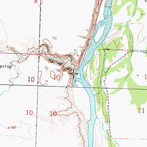 Topographic Map of Spring Creek, MT