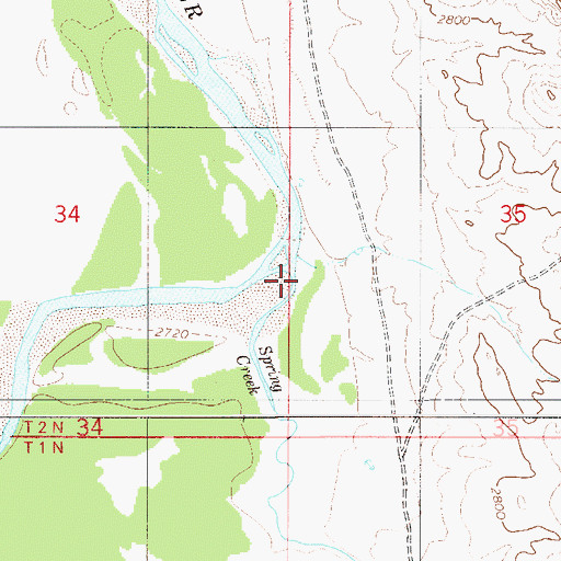 Topographic Map of Spring Creek, MT