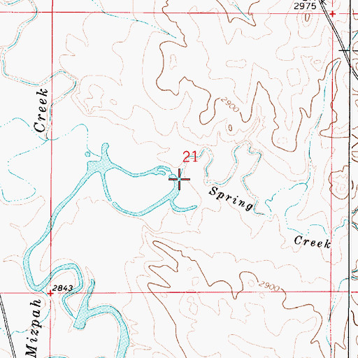 Topographic Map of Spring Creek, MT