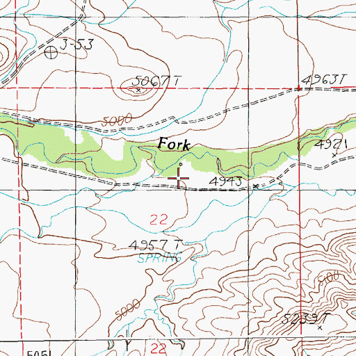 Topographic Map of Spring Creek, MT