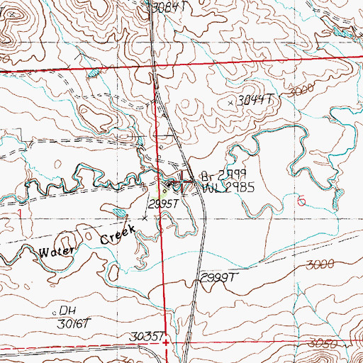 Topographic Map of Yellow Water Creek, MT