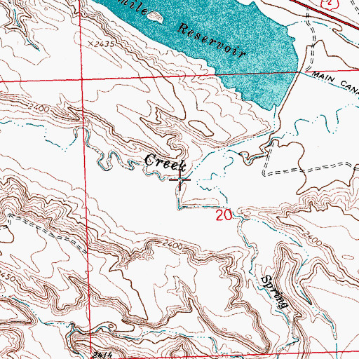 Topographic Map of Spring Creek, MT