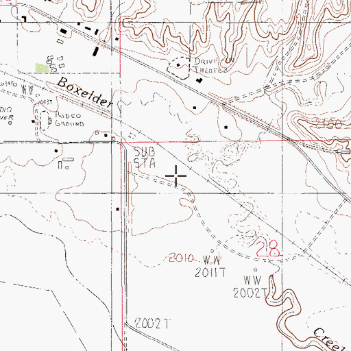 Topographic Map of Marron Creek, MT