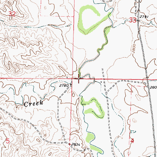 Topographic Map of Spring Creek, MT