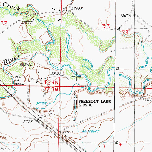 Topographic Map of Spring Creek, MT
