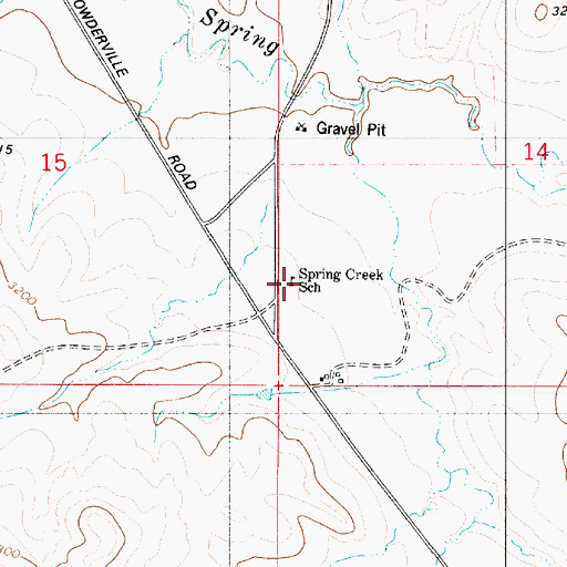 Topographic Map of Spring Creek School, MT
