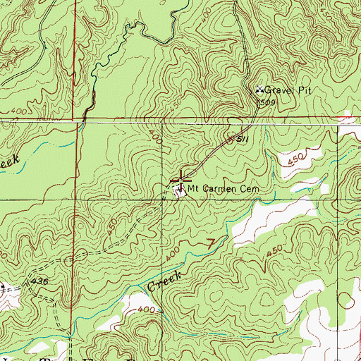 Topographic Map of Mount Carmen Cemetery, AR