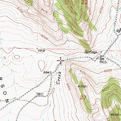 Topographic Map of Spring Gulch, MT