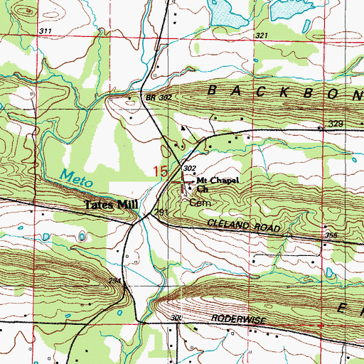 Topographic Map of Mount Chapel Church, AR