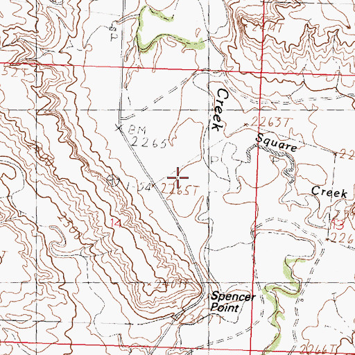 Topographic Map of Square Creek, MT