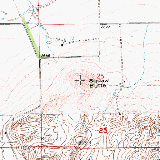 Topographic Map of Indian Woman Butte, MT