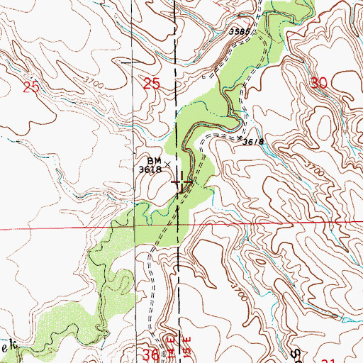 Topographic Map of Big Sagebrush Coulee, MT