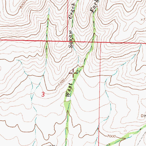 Topographic Map of Skl-ow-kin Creek, MT