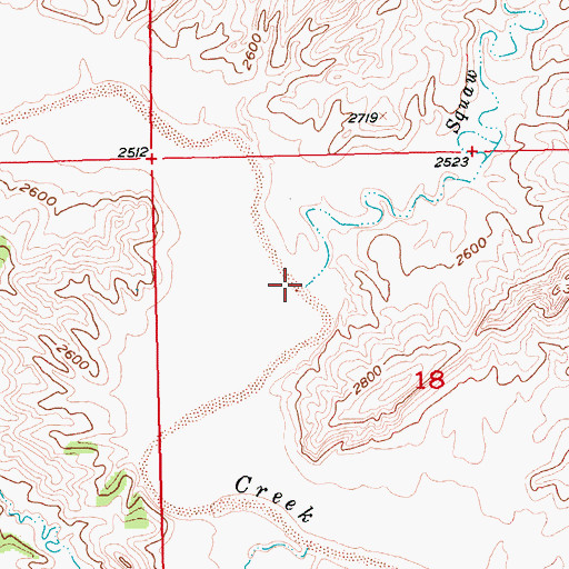 Topographic Map of Kills At Night Creek, MT