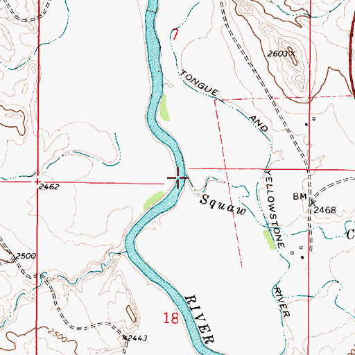 Topographic Map of North Woman Creek, MT