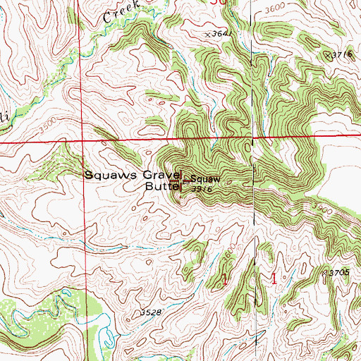 Topographic Map of Indian Graves Butte, MT