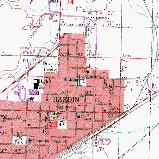 Topographic Map of Saint Joseph Church, MT