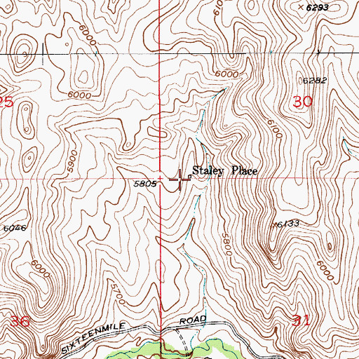 Topographic Map of Staley Place, MT