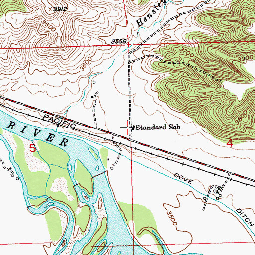 Topographic Map of Standard School (historical), MT