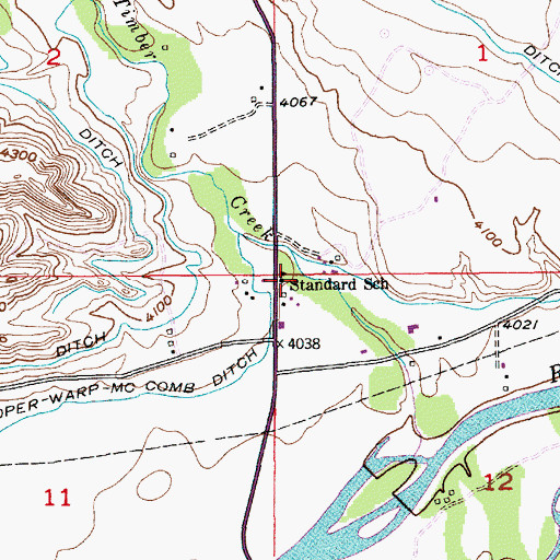 Topographic Map of Standard School (historical), MT
