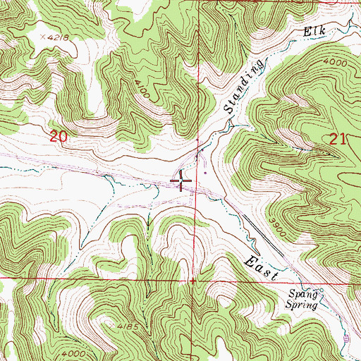 Topographic Map of Standing Elk Creek, MT