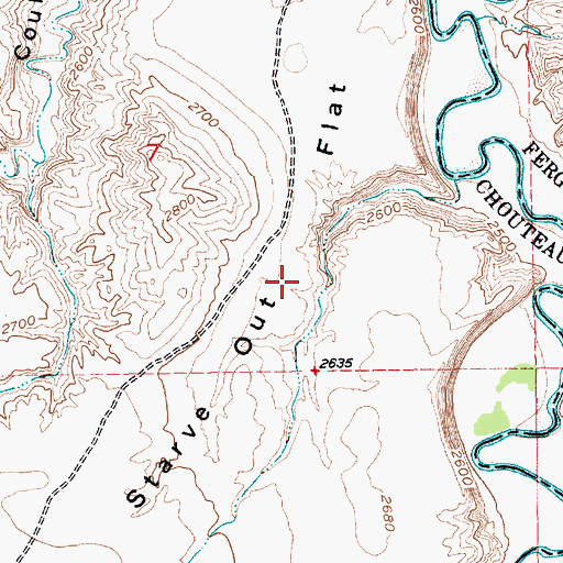 Topographic Map of Starve Out Flat, MT