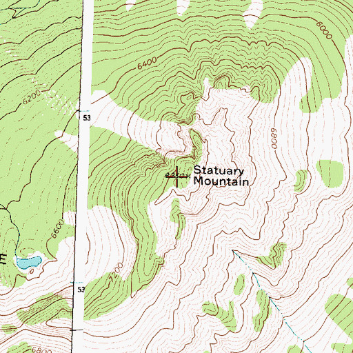 Topographic Map of Statuary Mountain, MT