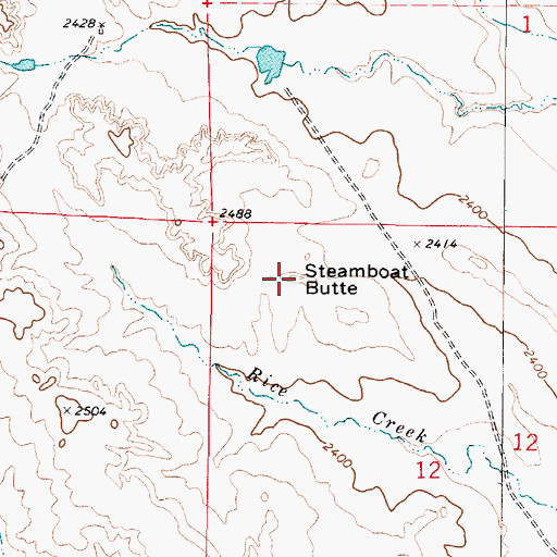 Topographic Map of Steamboat Butte, MT