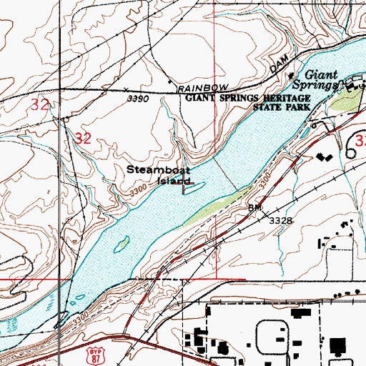 Topographic Map of Steamboat Island, MT