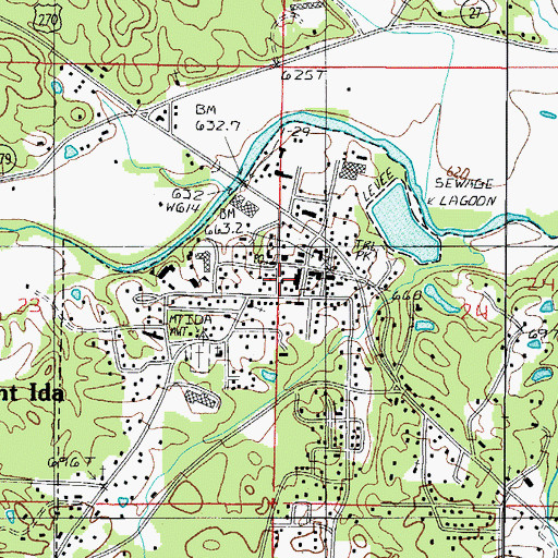 Topographic Map of Mount Ida, AR