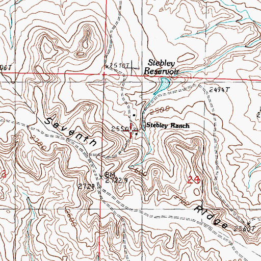 Topographic Map of Stebley Ranch, MT