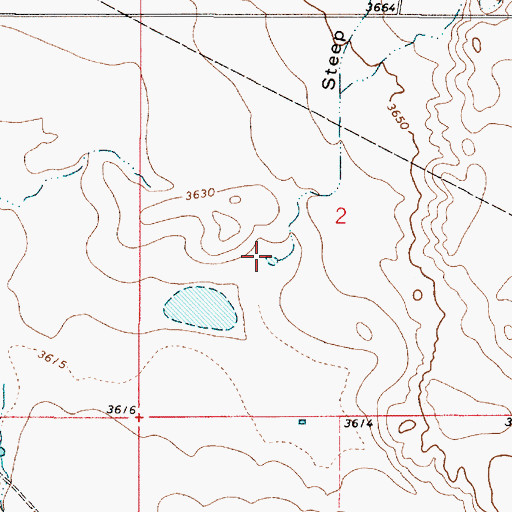 Topographic Map of Steep Coulee, MT