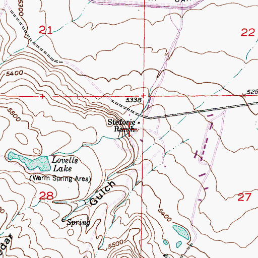 Topographic Map of Stefonic Ranch, MT