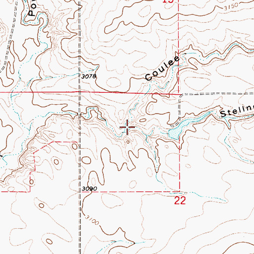 Topographic Map of Stellner Coulee, MT