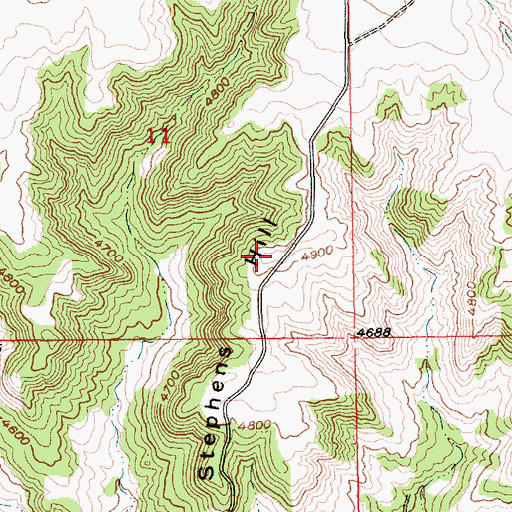 Topographic Map of Stephens Hill, MT