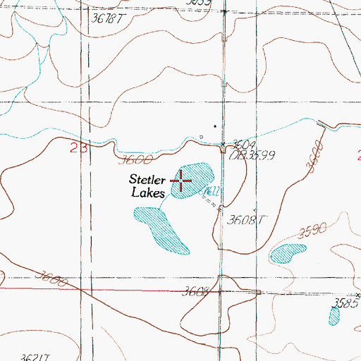 Topographic Map of Stetler Lakes, MT