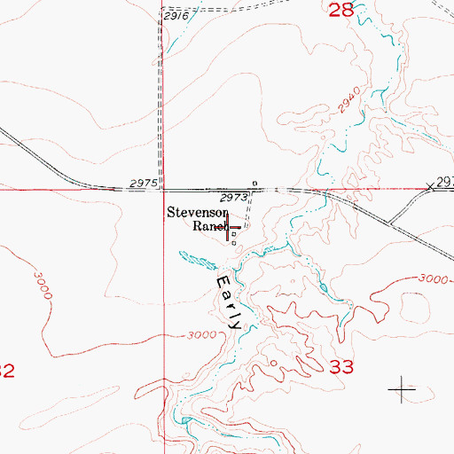 Topographic Map of Stevenson Ranch, MT