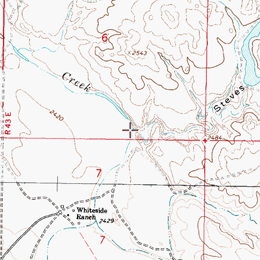 Topographic Map of Steves Coulee, MT