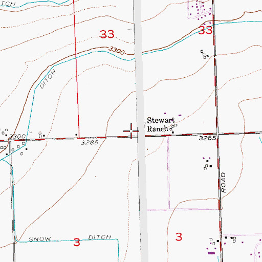 Topographic Map of Stewart Ranch, MT