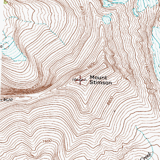 Topographic Map of Mount Stimson, MT
