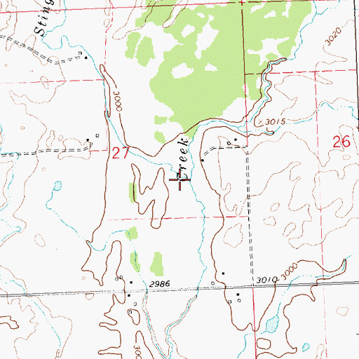 Topographic Map of Stinger Creek, MT