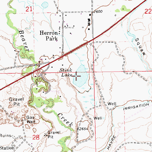 Topographic Map of Stink Lake, MT