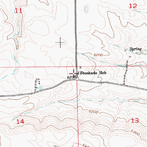 Topographic Map of Stockade School (historical), MT