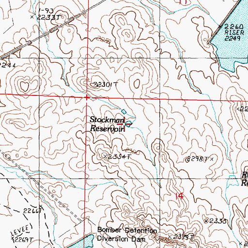 Topographic Map of Stockman Reservoir, MT
