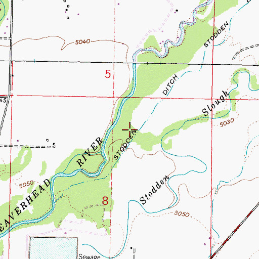 Topographic Map of Stodden Ditch, MT