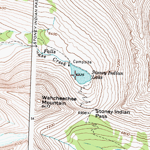 Topographic Map of Stoney Indian Lake, MT
