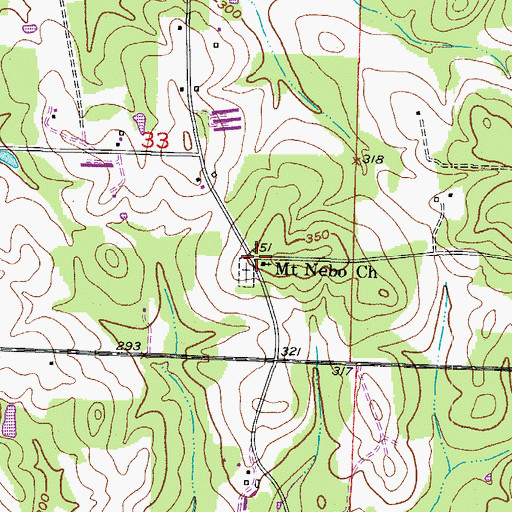 Topographic Map of Mount Nebo Missionary Baptist Church, AR