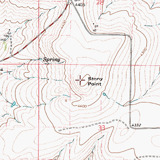 Topographic Map of Stony Point, MT